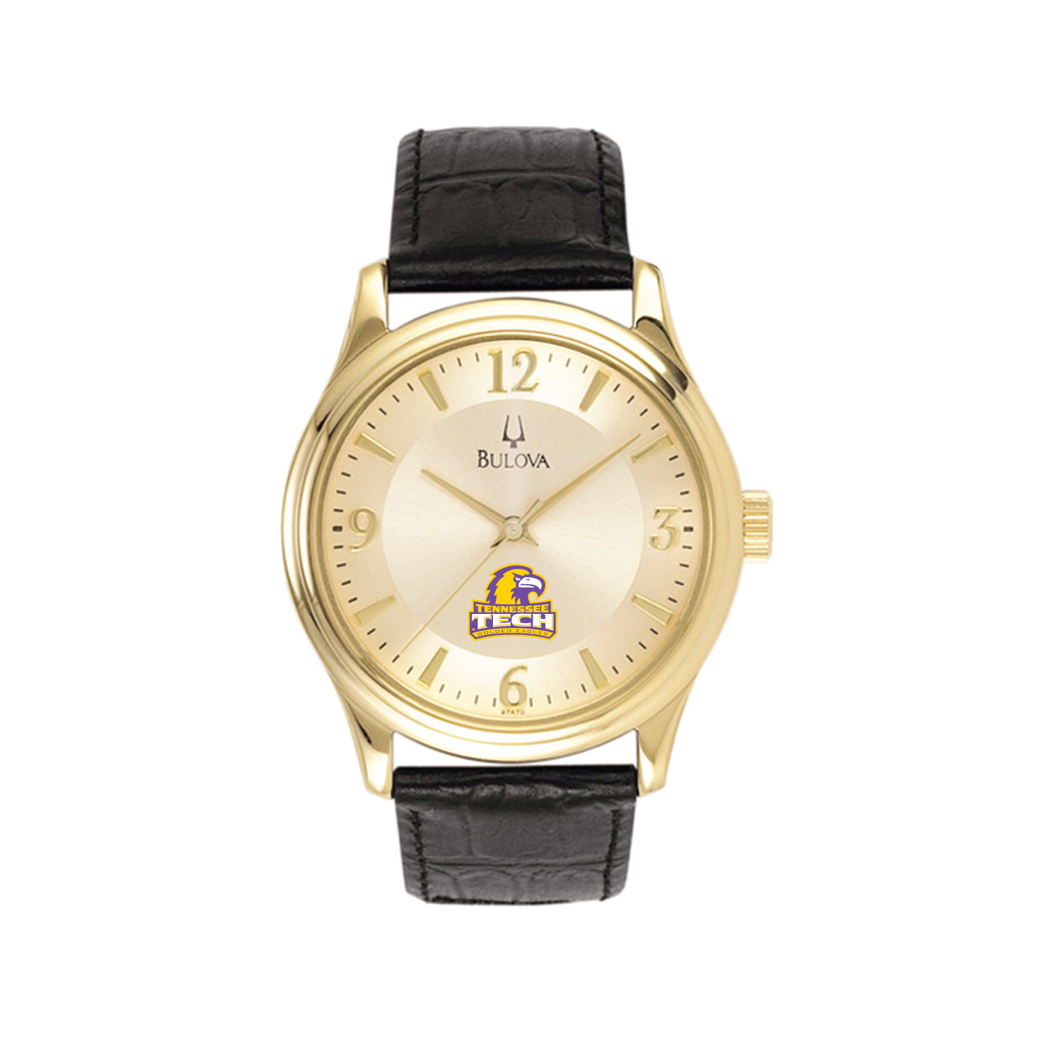 Men's Gold/Black Tennessee Tech Golden Eagles Stainless Steel Watch with Leather Band | Fanatics