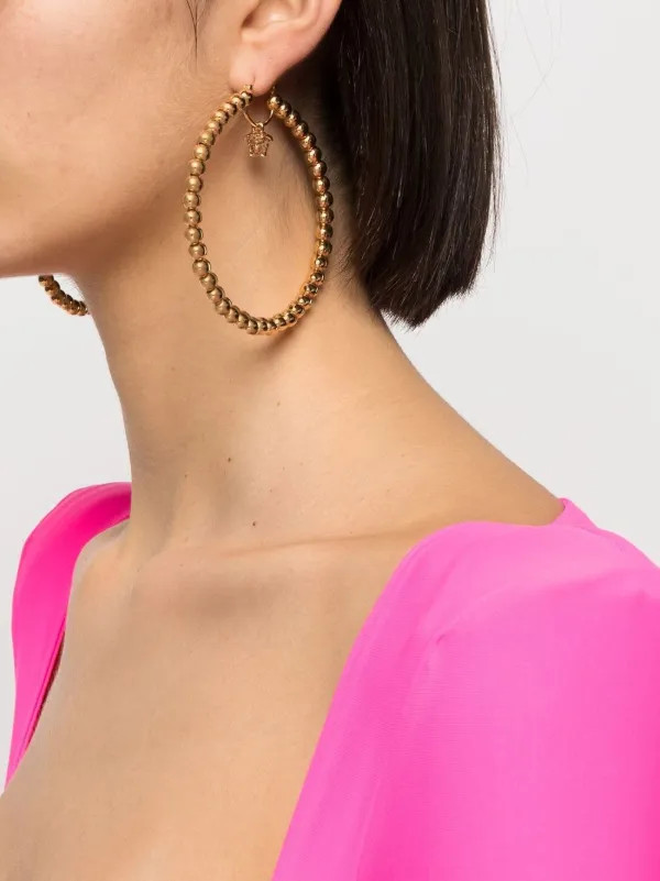 Medusa bead hoop earrings | Farfetch Global