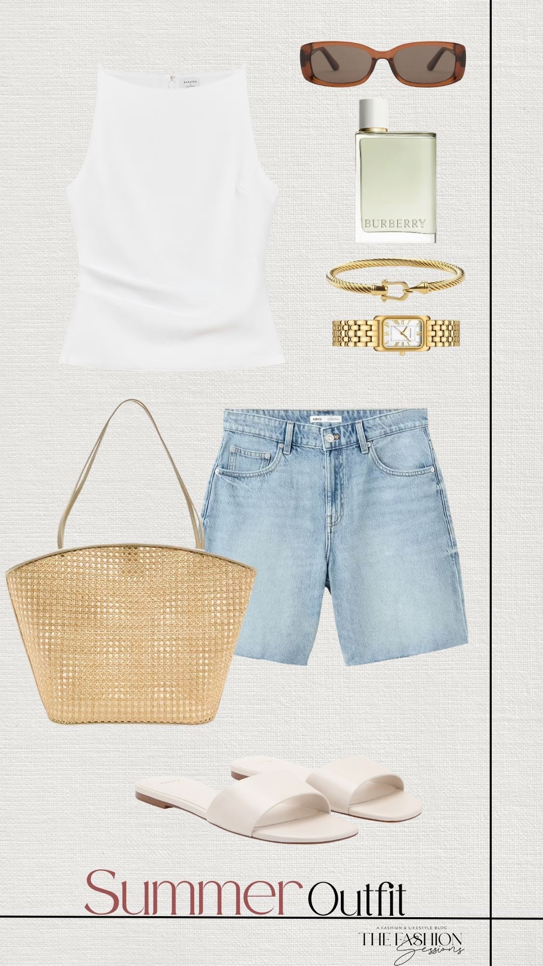 Summer Outfit | White Boatneck Top | Denim Shorts | Woven Bag | Burberry Perfume | Aritzia | Banana Republic | Mango

#LTKSeasonal #LTKootd