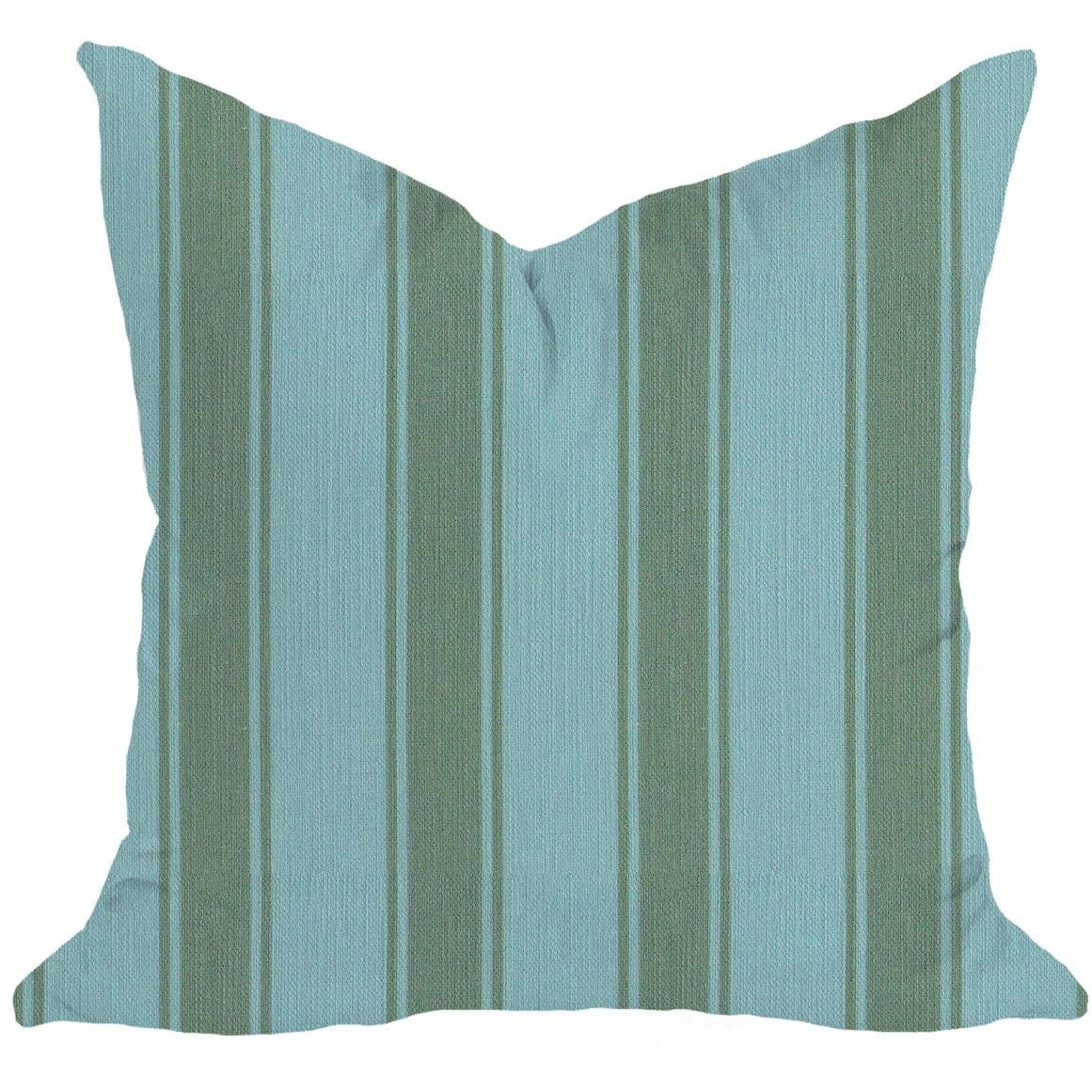 Powder Blue Riviera Stripes Pillow | Megan Molten