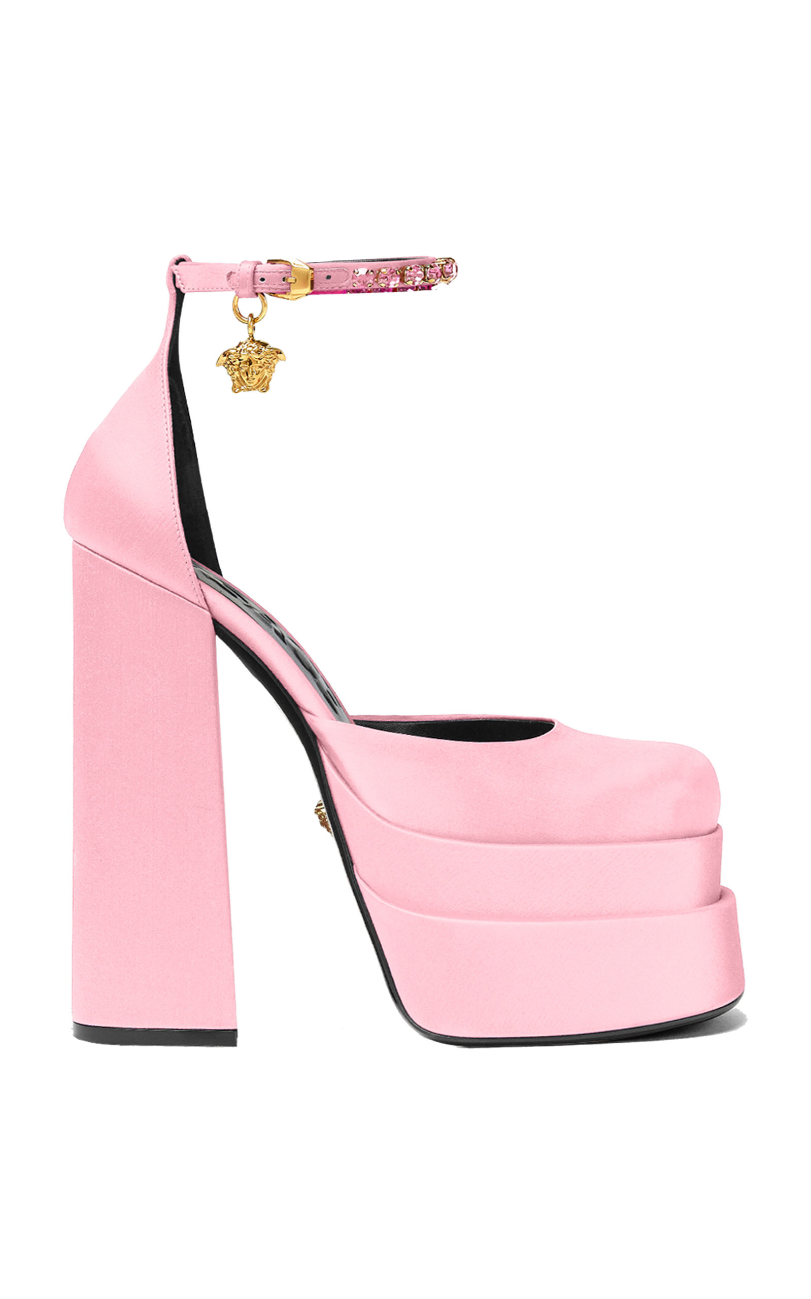 Versace - Women's Satin Platform Pumps - Pink - IT 37.5 - Moda Operandi | Moda Operandi (Global)