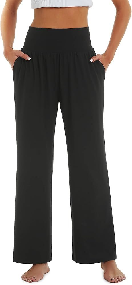 Stelle Wide Leg Yoga Pants Womens High Waisted Cozy Sweatpants Flowy Sports Athletic Lounge Pants... | Amazon (US)