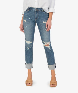 Catherine High Rise Fab Ab Boyfriend (Lucidity Wash) | Kut From Kloth