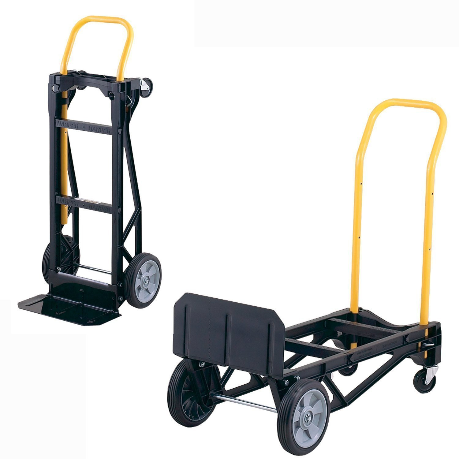 Harper Trucks Lightweight 400 lb Capacity Glass Filled Nylon Plastic Convertible Hand Truck and D... | Amazon (US)