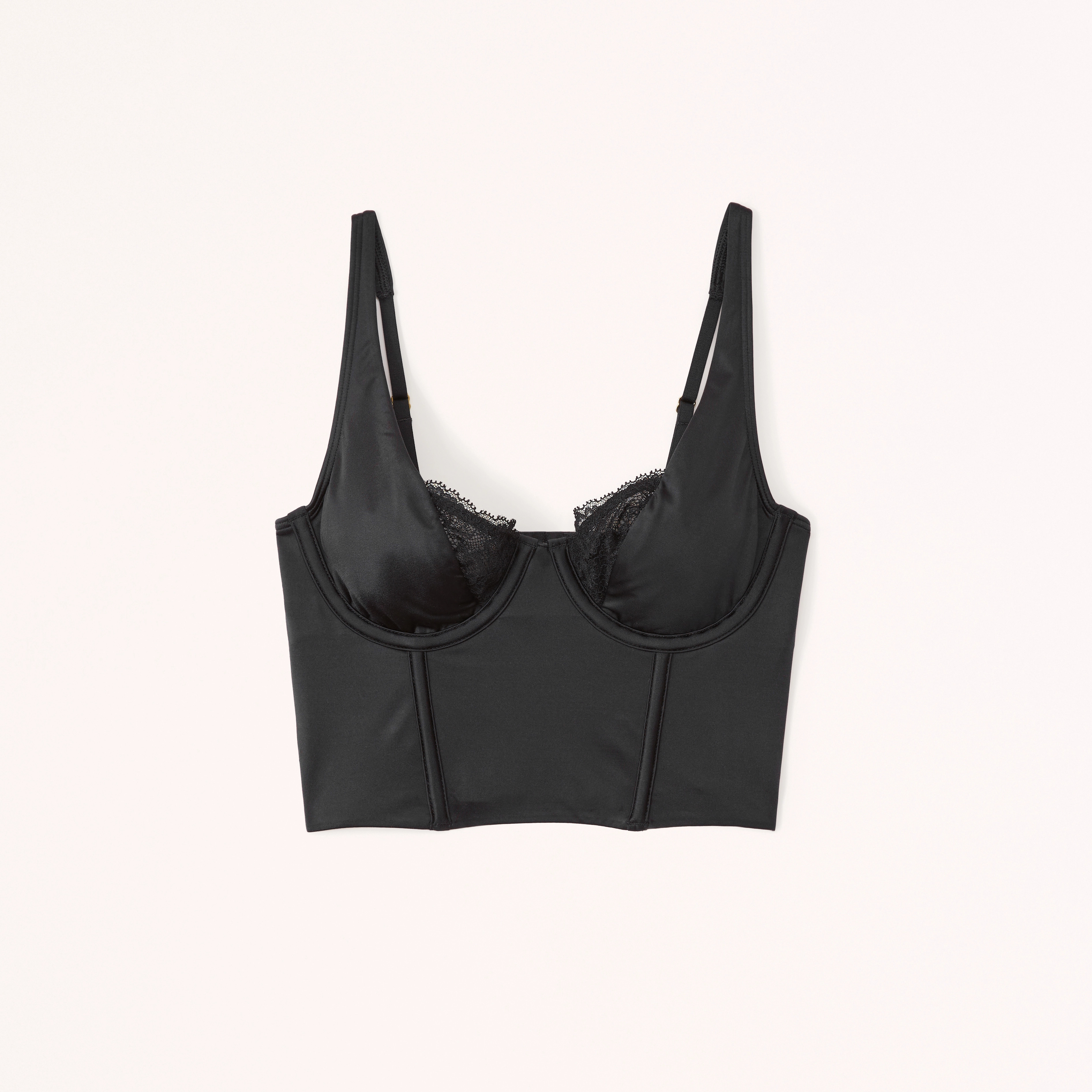 Lace and Satin Balconette Corset | Abercrombie & Fitch (US)