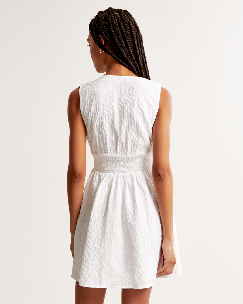 Women's Tie-Front Textured Mini Dress | Women's Dresses & Jumpsuits | Abercrombie.com | Abercrombie & Fitch (US)