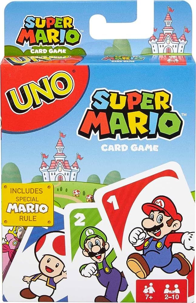 Mattel Games UNO Super Mario Card Game Animated Character Themed Collector Deck 112 Cards with Ch... | Amazon (US)