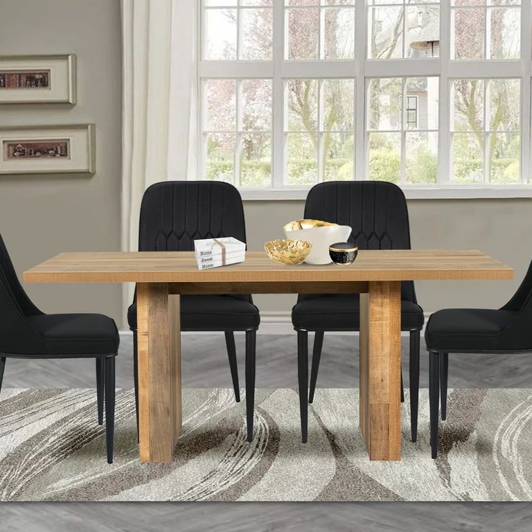 GIA Design Group 70 Inch Wood Rustic Rectangular Dining Room Table,Mix Oak | Walmart (US)