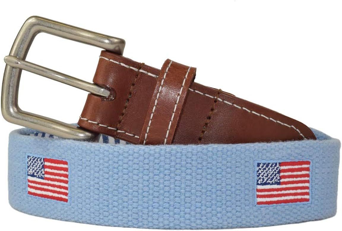 American Flag USA Embroidered Men’s Belt (Tarheel Blue) by J.T. Spencer (42) at Amazon Men’s ... | Amazon (US)