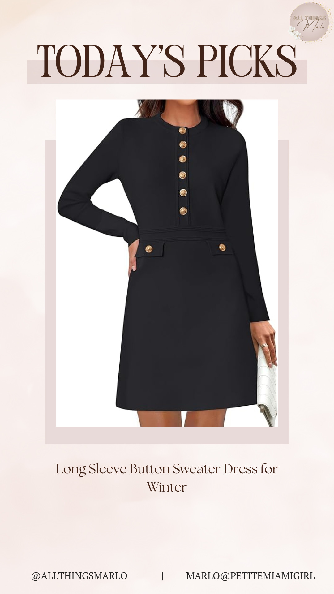Long Sleeve Button Sweater Dress for Winter 

 #LTKSeasonal #LTKStyleTip #LTKWorkwear