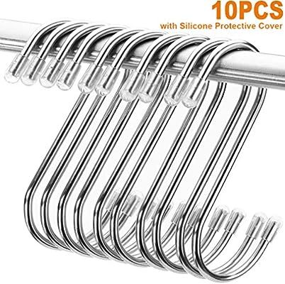 Heavy Duty S Hooks, Stainless Steel S Shaped Hooks for Hanging Kitchenware Pan Pots Utensils Clos... | Amazon (US)