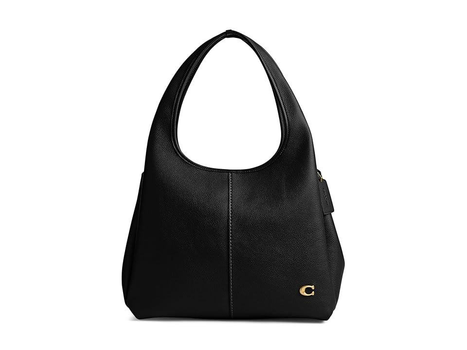 COACH Polished Pebble Leather Lana Shoulder Bag Women's Handbags Black | Zappos