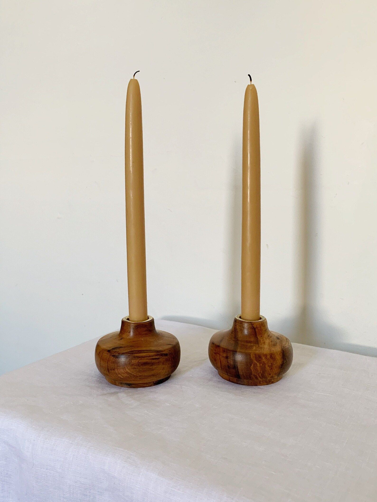 Set of 2 Turned Myrtle Wood Candle Holders | Etsy | Etsy (US)