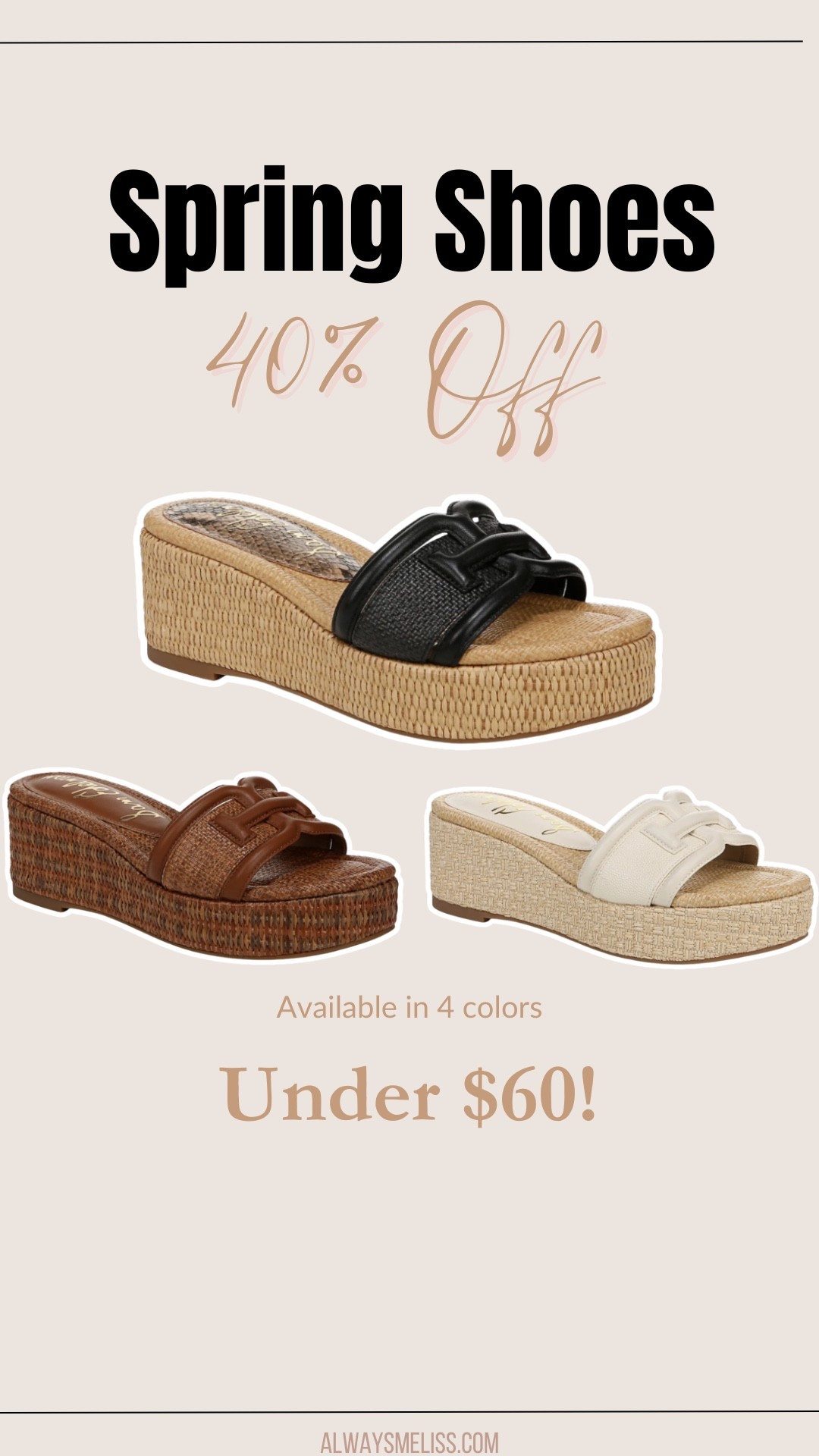 Love these shoes for spring and summer. A great size wedge too!

Women’s shoes
Wedges 
Nordstrom Rack

#LTKSaleAlert #LTKSeasonal