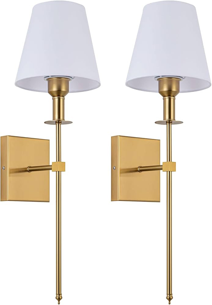 Wall Sconces Battery Operated Wall Light Set Of 2，not Hardwired Sconce Fixture，Battery Powere... | Amazon (US)