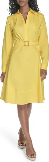Calvin Klein Belted Long Sleeve Dress | Nordstromrack | Nordstrom Rack
