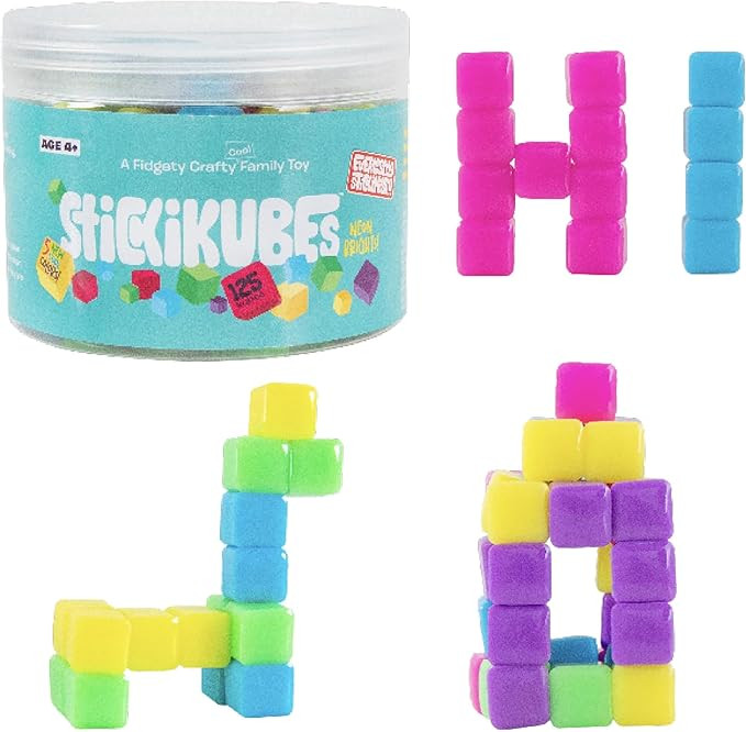 KOMARC GAMES StickiKubes, Mini Stacking Cubes that Stick to Anything, Non Toxic Kid Safe Sticky B... | Amazon (US)