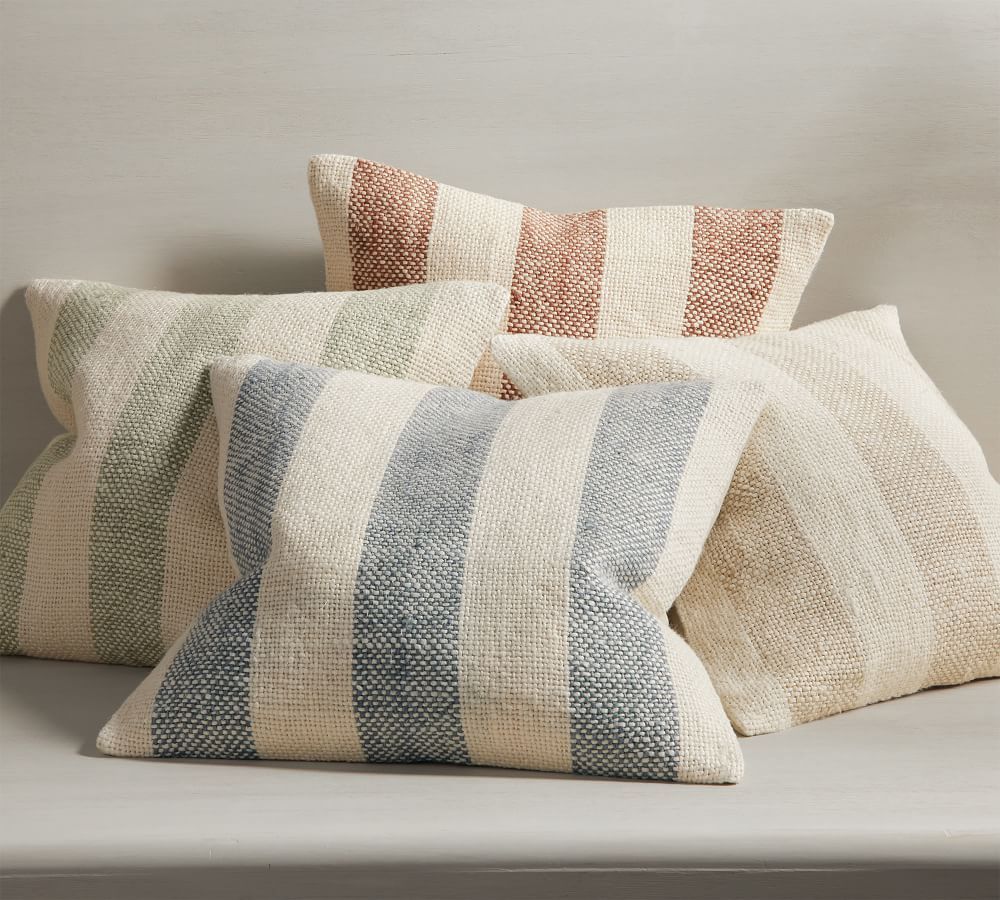 Faye Textured Striped Pillow Cover | Pottery Barn (US)