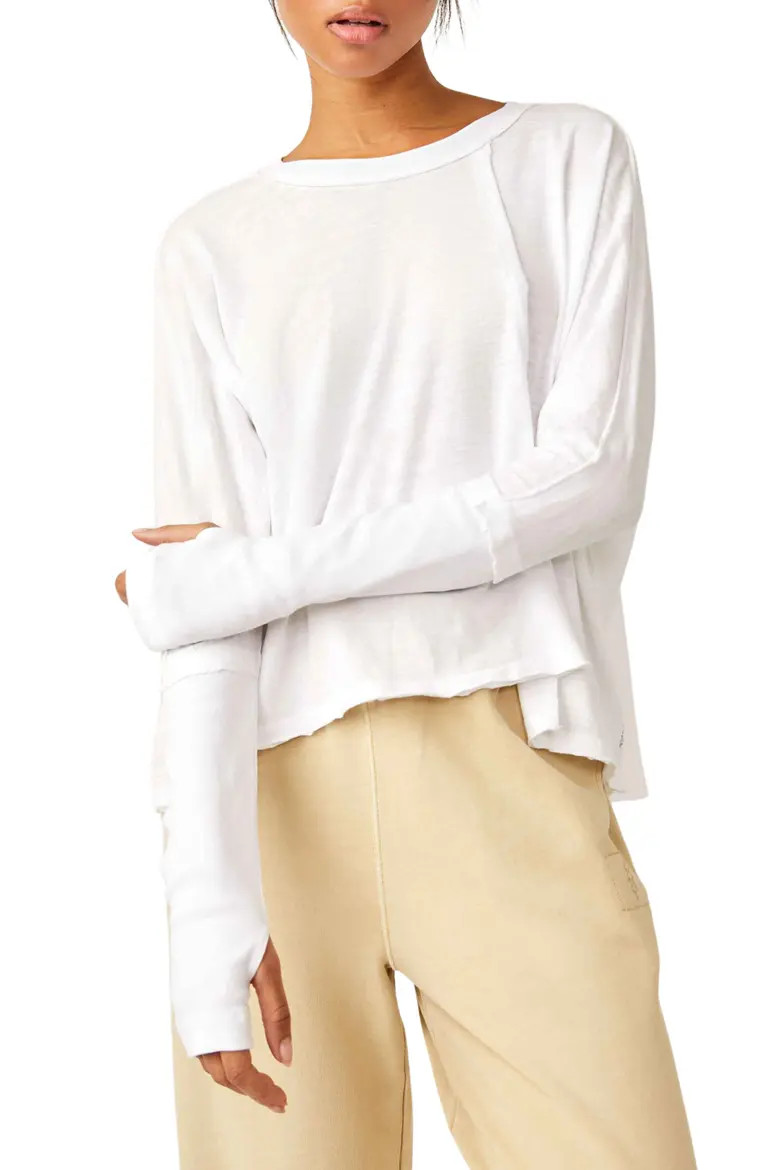 Ten Laps Asymmetric Long Sleeve Cotton Top (Women) | Nordstrom | Nordstrom