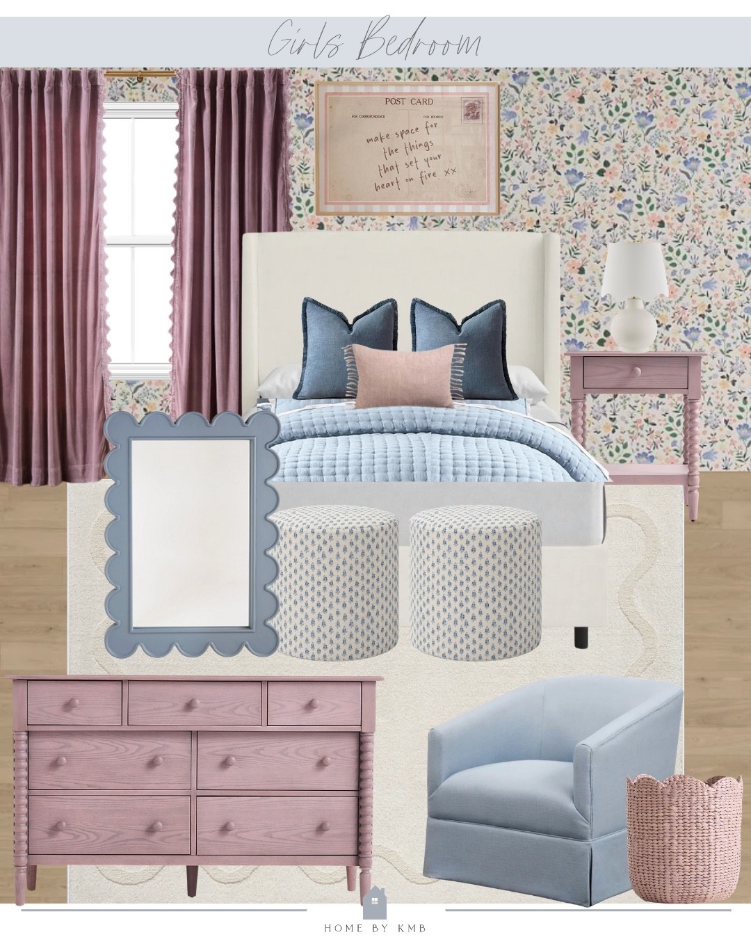Pink purple and blue girls room 💕

#LTKHome