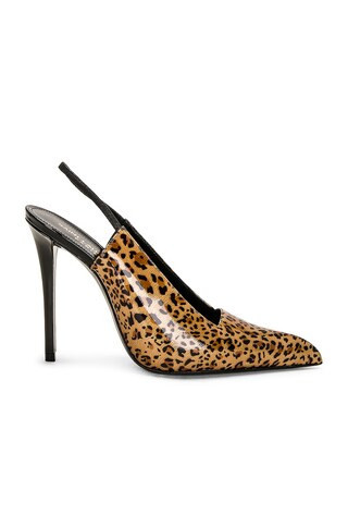 Saint Laurent Raven Slingback Pump in Brown | FWRD 