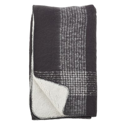 Faux Mohair Plaid Sherpa Reversible Throw | Target