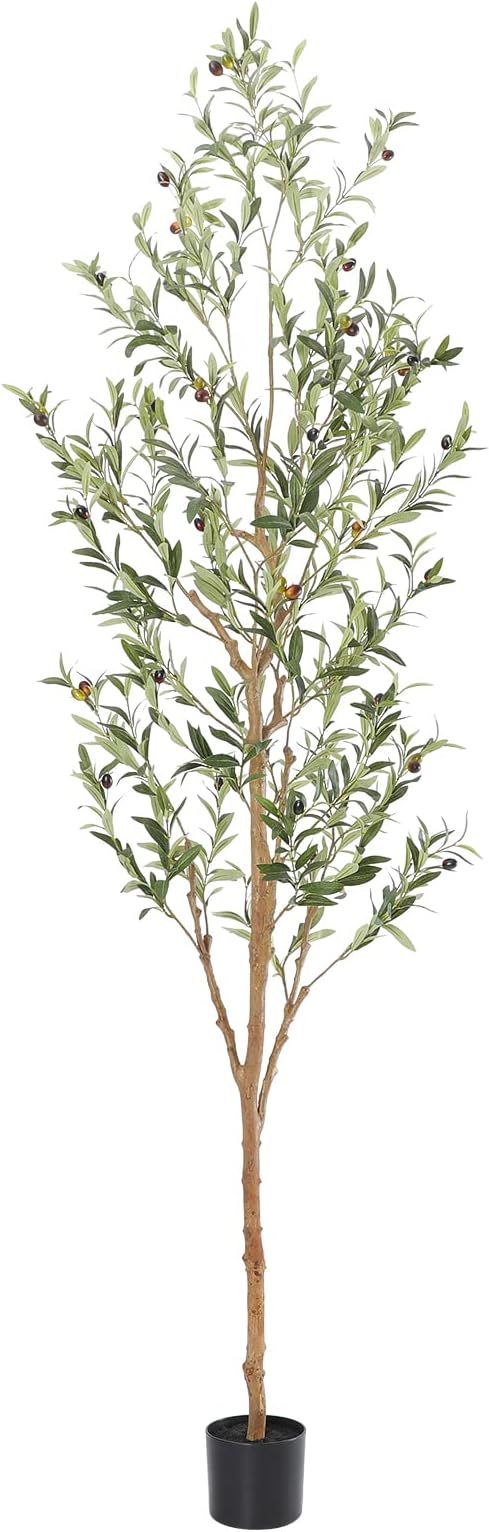 Faux Olive Tree 7ft，Olive Trees Artificial Indoor with Natural Wood Trunk and Realistic Leaves ... | Amazon (US)