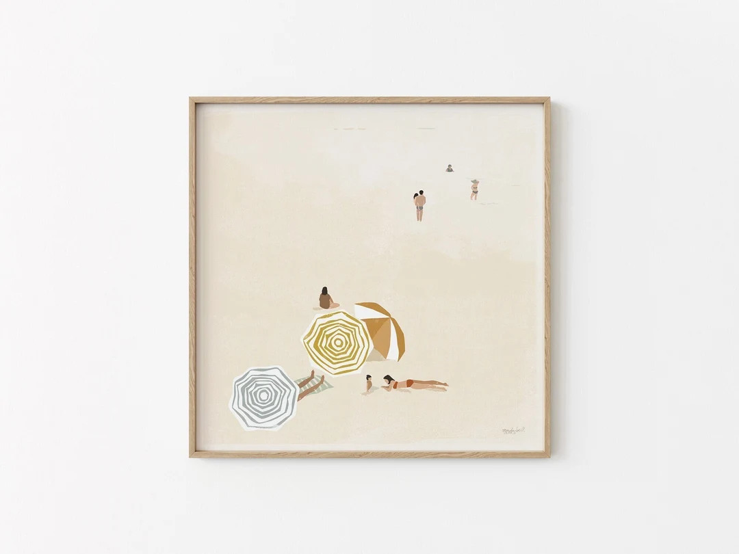 Vintage Beach Art Print, Minimalist Prints, Summer Art Print, Swimmers Art, Large Painting, 20 - ... | Etsy (US)