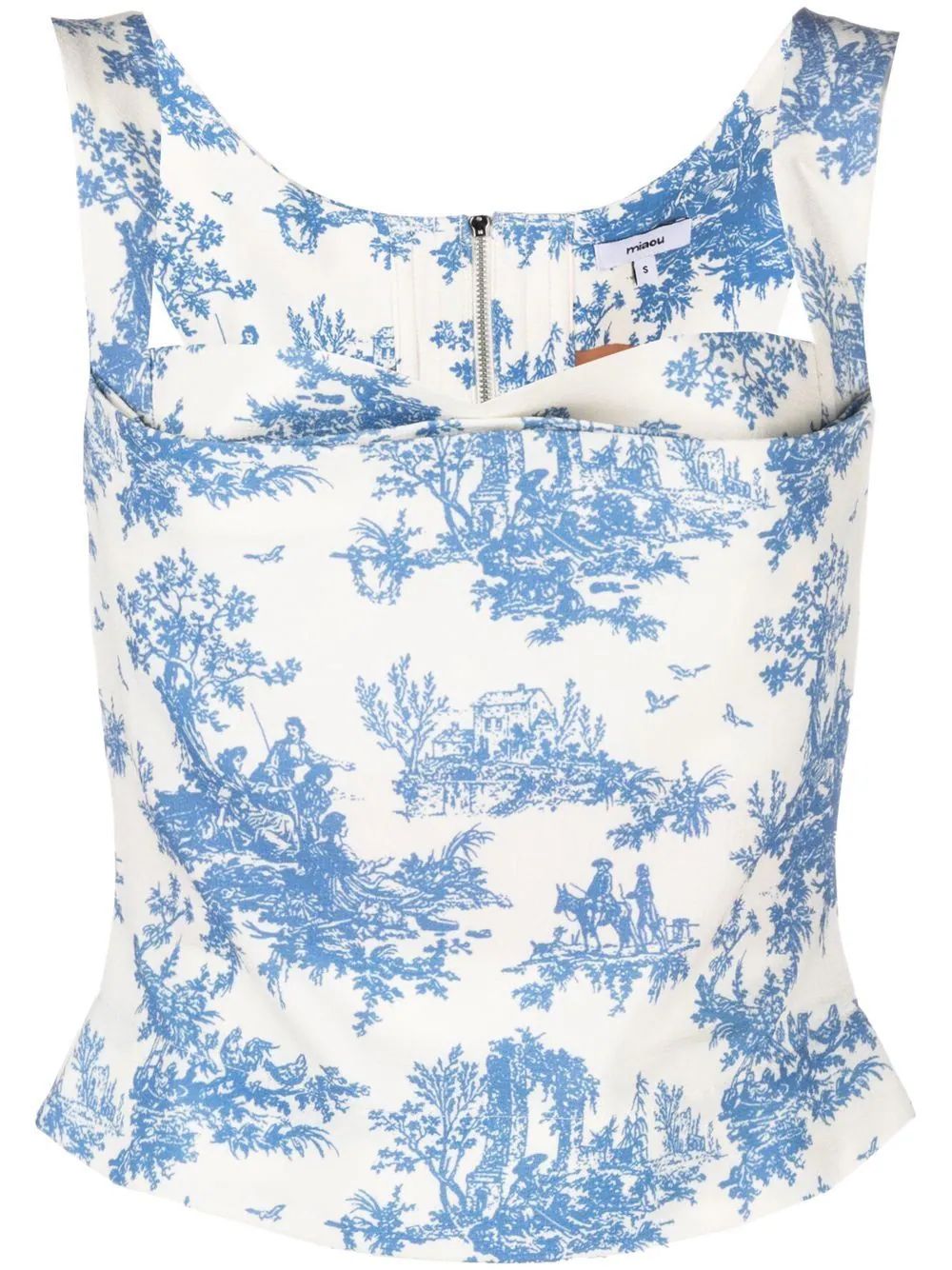 Miaou Imogene toile-print Corset Top  - Farfetch | Farfetch Global