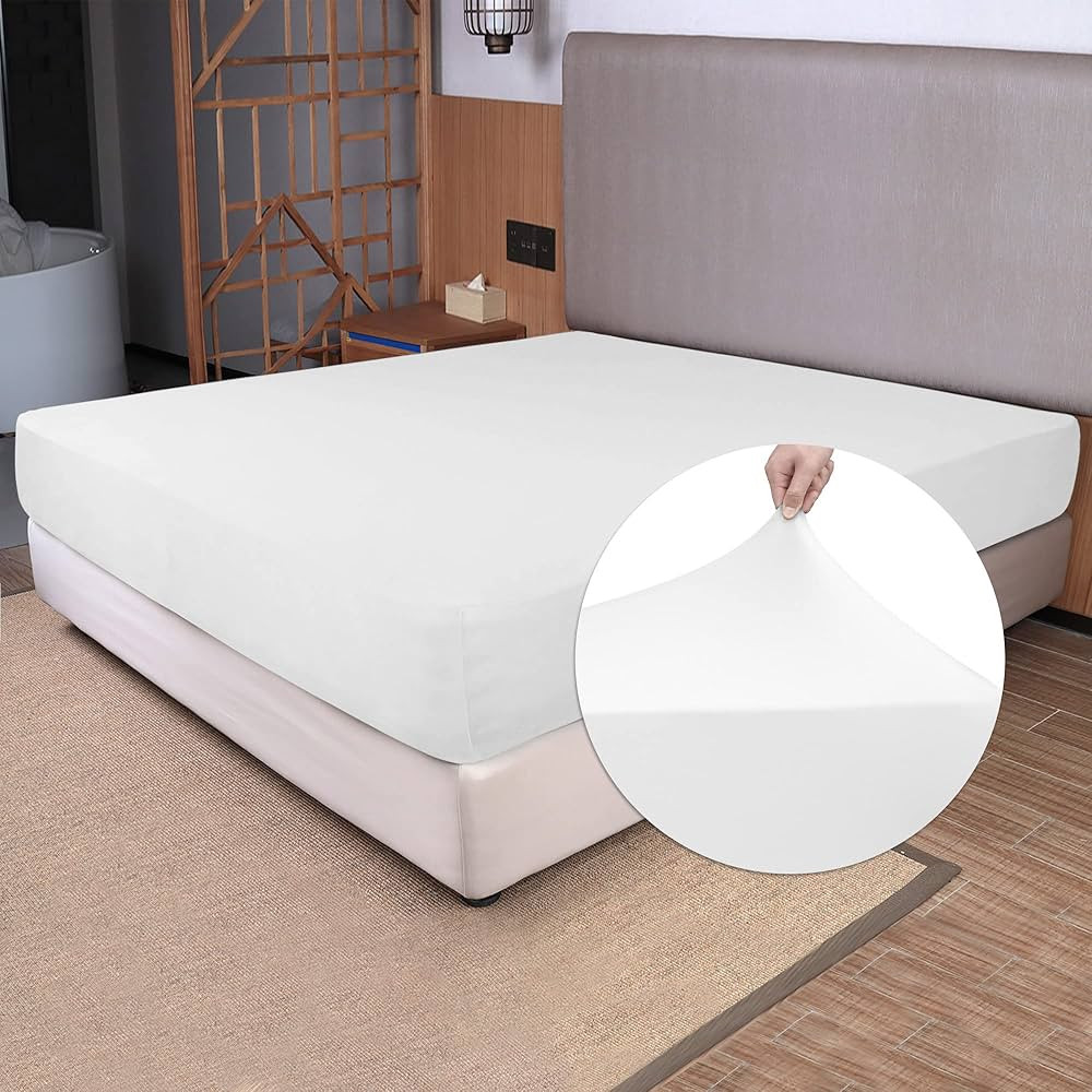 Soft Stretch King Size Fitted Sheet Only - Jersey Knit, 4-Way Stretchy Snug Fit, Wrinkle Free & S... | Amazon (US)