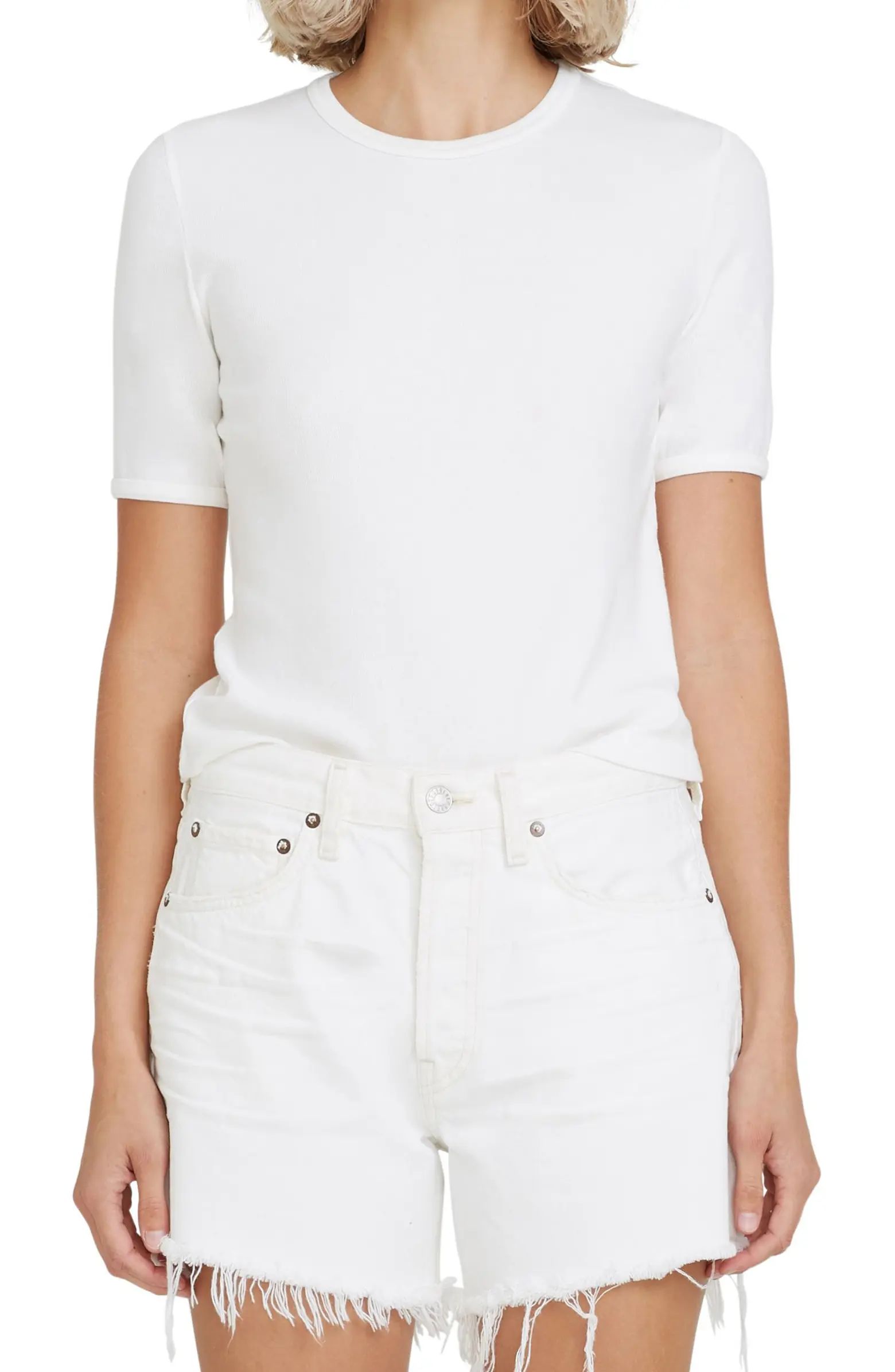 AGOLDE Crewneck Rib Knit T-Shirt | Nordstrom | Nordstrom