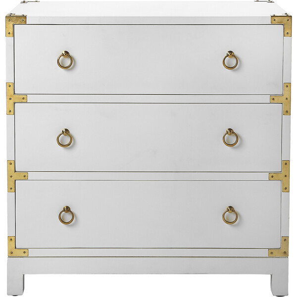 Forster Campaign Chest, Glossy White | Maisonette