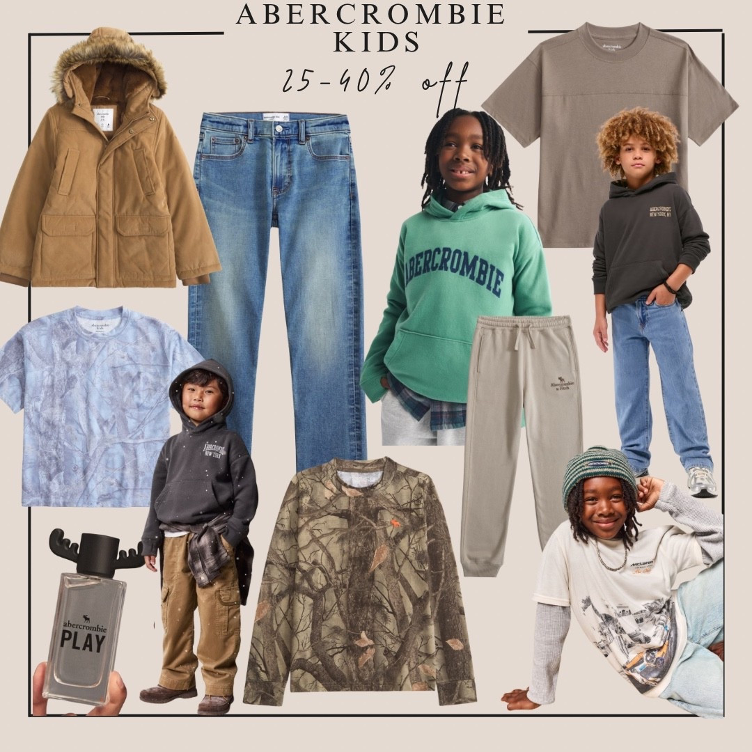 A&F Kids SALE  - Boys  - 25-50% off almost everything plus and additional 15% off select styles! Online only. No code required!  ❄️💙



#abercrombie and fitch
#a&f kids 
#abercrombie sale
#abercrombie kids 
#sale alert
#deal
#Sunday hoodie
#soft cozy sweatshirts
#abercrombie kids jeans
#kids gift idea
#gift for boys
#kids fashion inspo
#boys cologne
#kids sweatshirts
#kids camo
#kids long sleeve shirts
#kids jackets
#winter jackets
#boys parka
#nfl tshirt
#nfl sweatshirt
#game day fit
#sunday fit
#football 
#boys jeans
#boys pants
#camp pants
#kids outfit inspo
#kids sweatpants 

#LTKGiftGuide #LTKKids #LTKFindsUnder100
