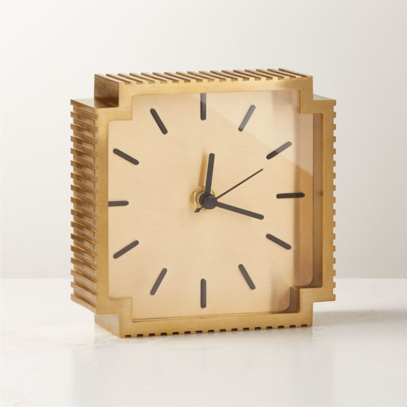 Lincoln Modern Brass Table Desk Clock + Reviews | CB2 | CB2