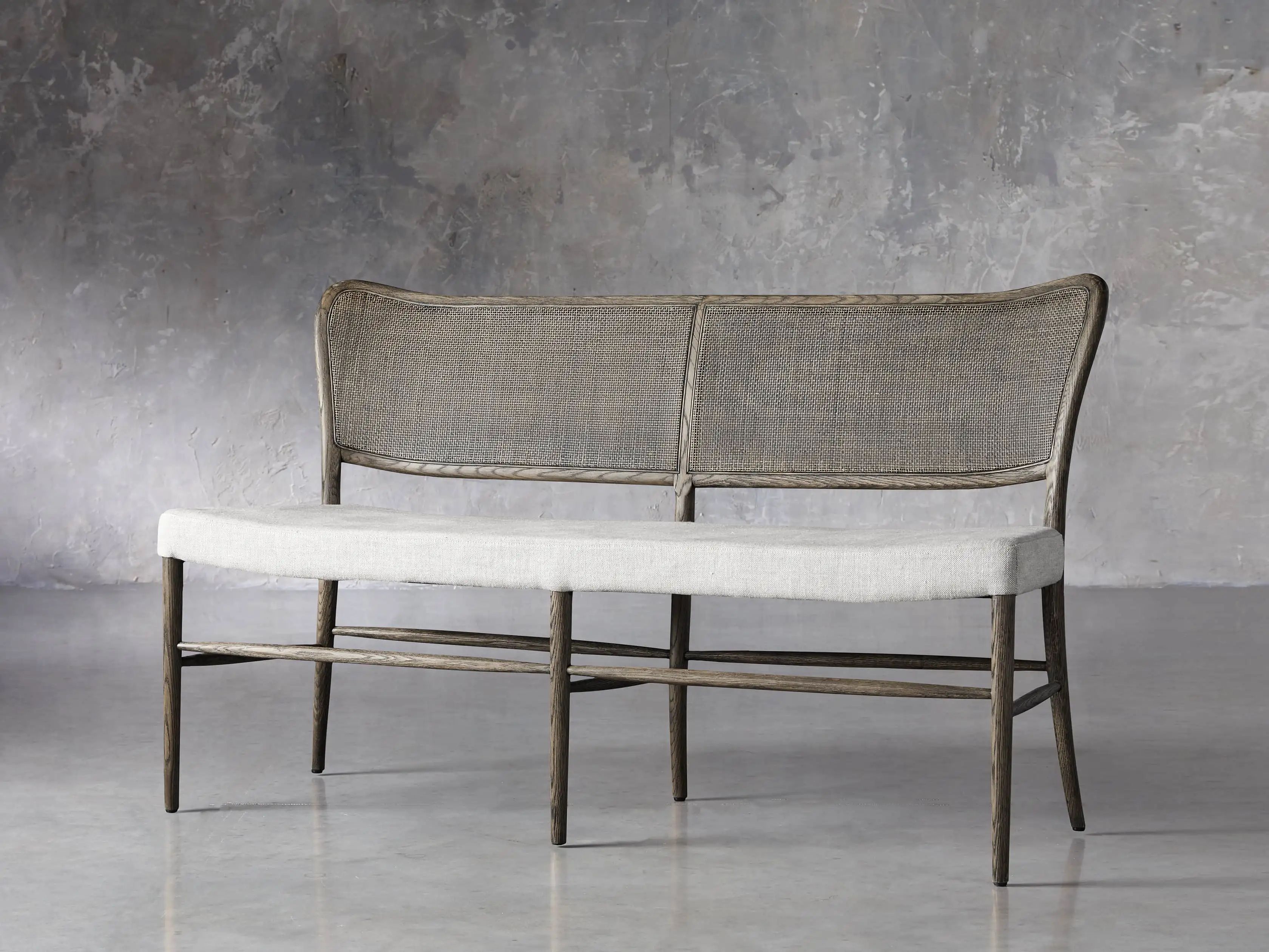 Noa Dining Bench in Cinder | Arhaus