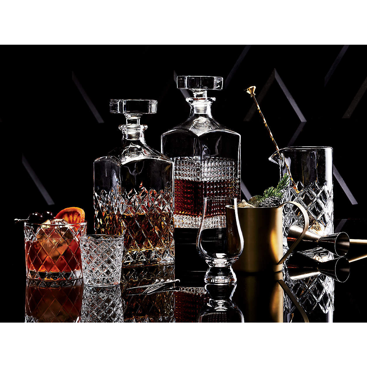 Hatch Cut Glass Decanter + Reviews | Crate & Barrel | Crate & Barrel