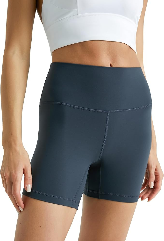 Colorfulkoala Women's Dreamlux High Waisted Yoga Shorts 6" Inseam Workout Tights | Amazon (US)