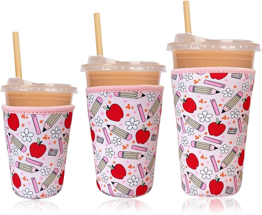 Reusable Insulated Neoprene Iced Coffee Cup Sleeve, Durable Drink Sleeve for Cold Beverages, Beve... | Amazon (US)