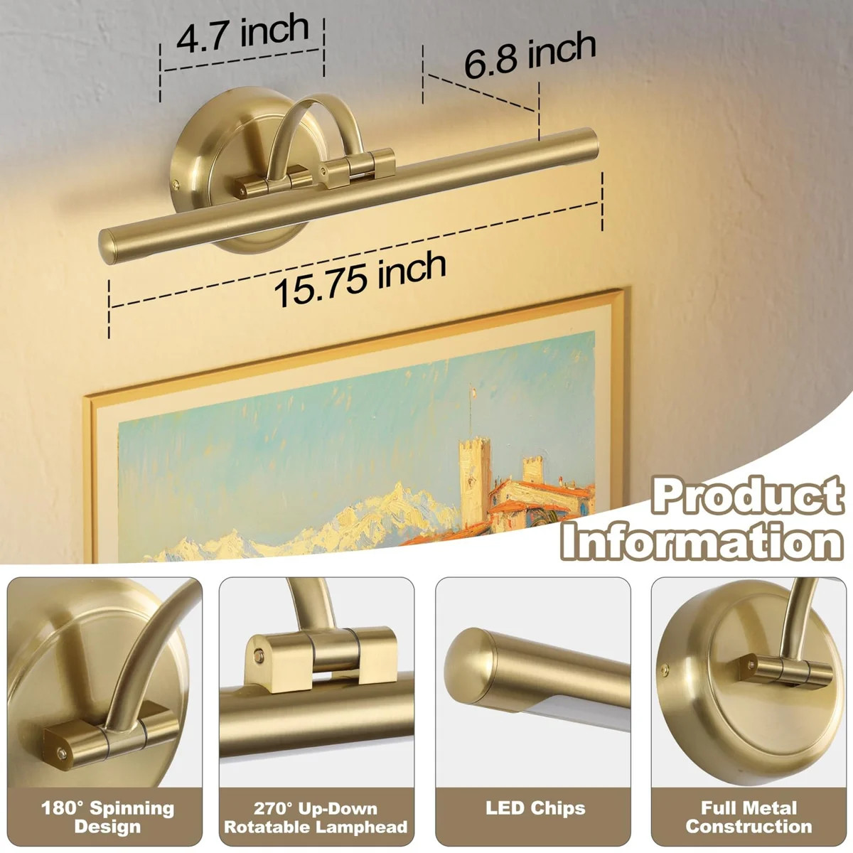 Latitude Run® 16 Inch Hardwired Picture Frame Lights | Wayfair | Wayfair North America
