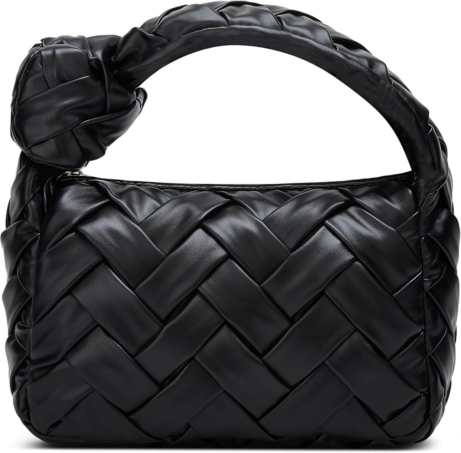 Woven Hobo Bags for Women Knotted Purse Trendy Top Handle Clutch Bag Soft Vegan Leather Handbags | Amazon (US)