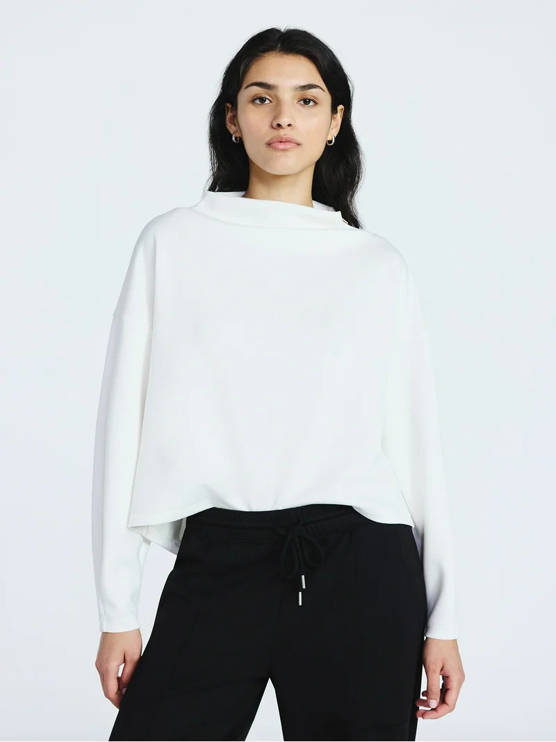 Scoop Women's New Scubaknit Zip Neck Top, Sizes XS-XXL | Walmart (US)