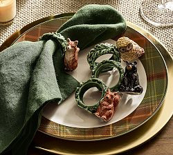 Fantastical Forest Critter Stoneware Napkin Rings - Mixed Set of 4 | Pottery Barn (US)