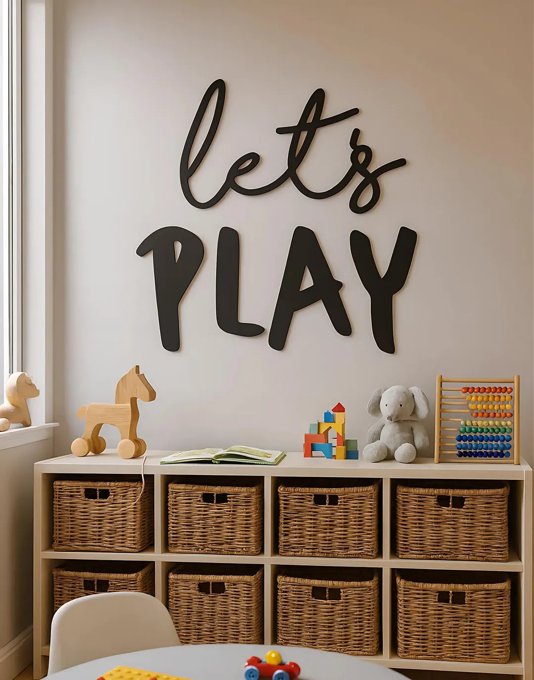Let's Play Wooden Wall Sign: Kids Playroom & Nursery Decor | Etsy (US)