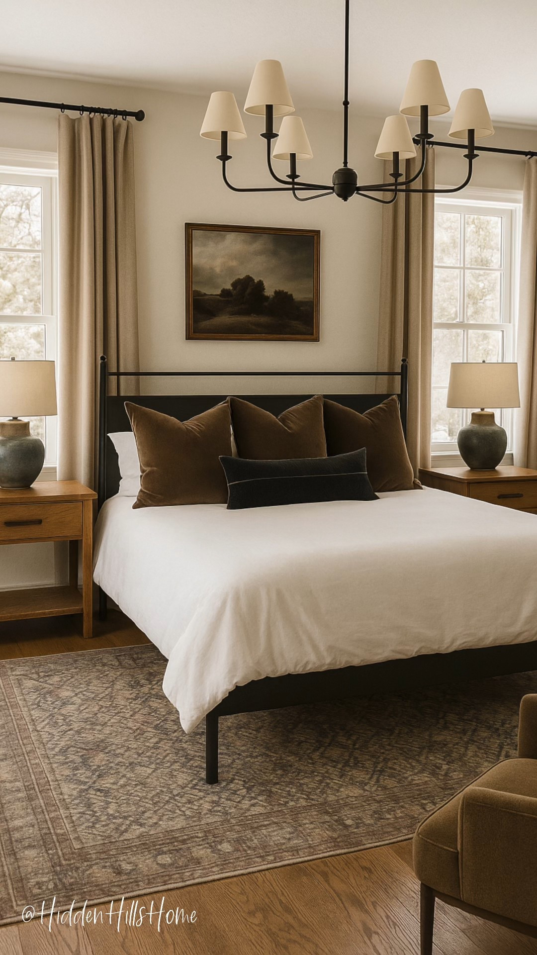 Moody bedroom decor, primary bedroom design, bedroom mood board, bedroom design inspo, bed, bedroom rug , nightstands, bedding, bedroom rug, home decor, master bedroom #bedroom 

#LTKHome #LTKStyleTip #LTKSaleAlert