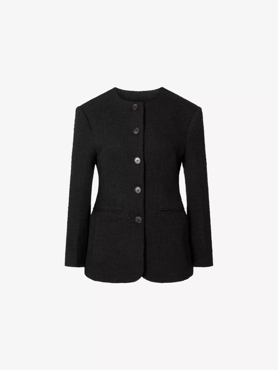 Carol Fitted Round-Neck Wool-Blend Blazer | Selfridges