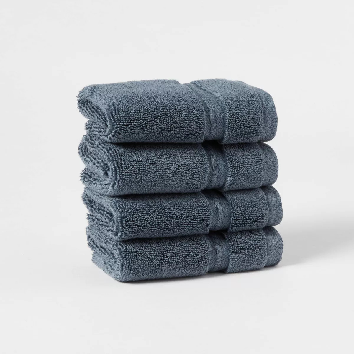 4pk Spa Plush Washcloth Set Slate Blue - Threshold™ | Target