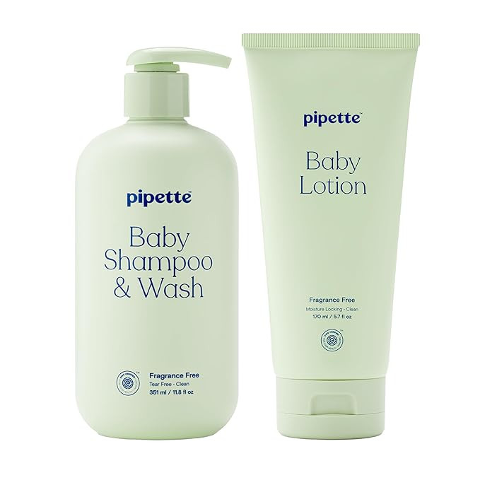 Pipette Fragrance Free Wash and Lotion Duo, Pack of 2, Fragrance Free Baby Shampoo and Body Wash,... | Amazon (US)