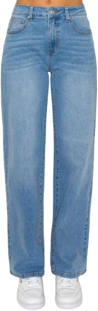 SALT TREE Wax Jeans Women's High Waisted Classic Straight Leg Denim - with Official Tag | Amazon (US)