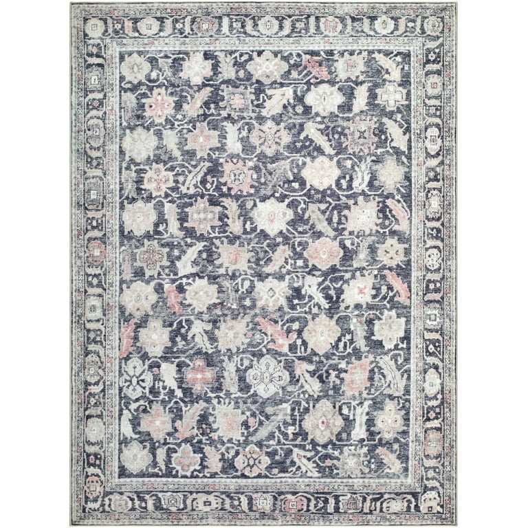 My Texas House Washable Lennon Brown 5'3" x 7' Washable Area Rug | Walmart (US)