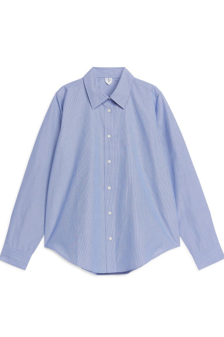 Straight Cut Poplin Shirt | H&M (UK, MY, IN, SG, PH, TW, HK)